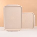 Serving Greet Tray 17 inch set of 2 | Earth friendly Unbreakable tray Made with Bamboo Fibers & Rice Husk Fiber | Microwave and fridge Safe tray| for Hot & Cold servings - Image 6