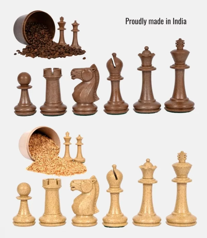 Inspiration chess set with inlay wooden board