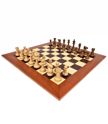 Inspiration chess set with inlay wooden board