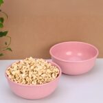 Frosty Mixing Bowls 1800 ml set of 2 | Earth friendly Unbreakable bowls Made with Bamboo Fibers & Rice Husk Fiber | Microwave and fridge Safe bowl| for storing, serving, mixing food