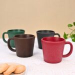 Earth friendly Majestic Mug 375 ml set of 4 | Eha Unbreakable mugs Made with Rice Husk & Bamboo Fibers | Microwave Safe mugs | for Hot & Cold servings