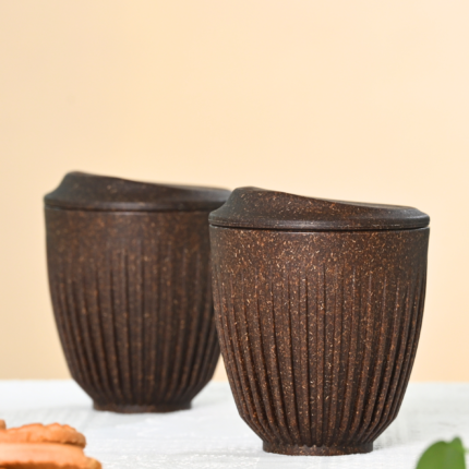 Retro Cup 250 ml set of 2 |Earth friendly Unbreakable cups Made with Rice Husk & Bamboo Fibers | Microwave Safe cups | for Hot & Cold servings