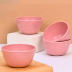 Eha Earth-Friendly Set of 4 Small Curry Bowls for Kitchen | 175 ml | Made with Bamboo Fibers & Rice Husk| Microwave Safe Bowl Set | for Hot & Cold Serving Bowls - Image 2