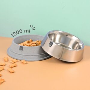 Multipurpose Pet Bowl Eha Earth-Friendly Multipurpose Pet Bowls for Dogs | Duo feed Dog Bowl | 1200 ml | Pet Bowl Made with Rice Husk & Bamboo Fibers | Dog Food Bowl