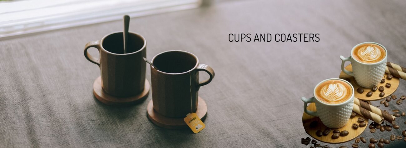 cups and coasters, cute cups and mugs