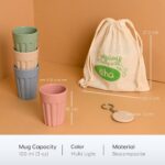 Earth Friendly Cutting Chai Cups | 100 ml Cutting Chai Cup Set of 4 | Made with Rice Husk & Bamboo Fibers | Holi Gift Pack - Image 3