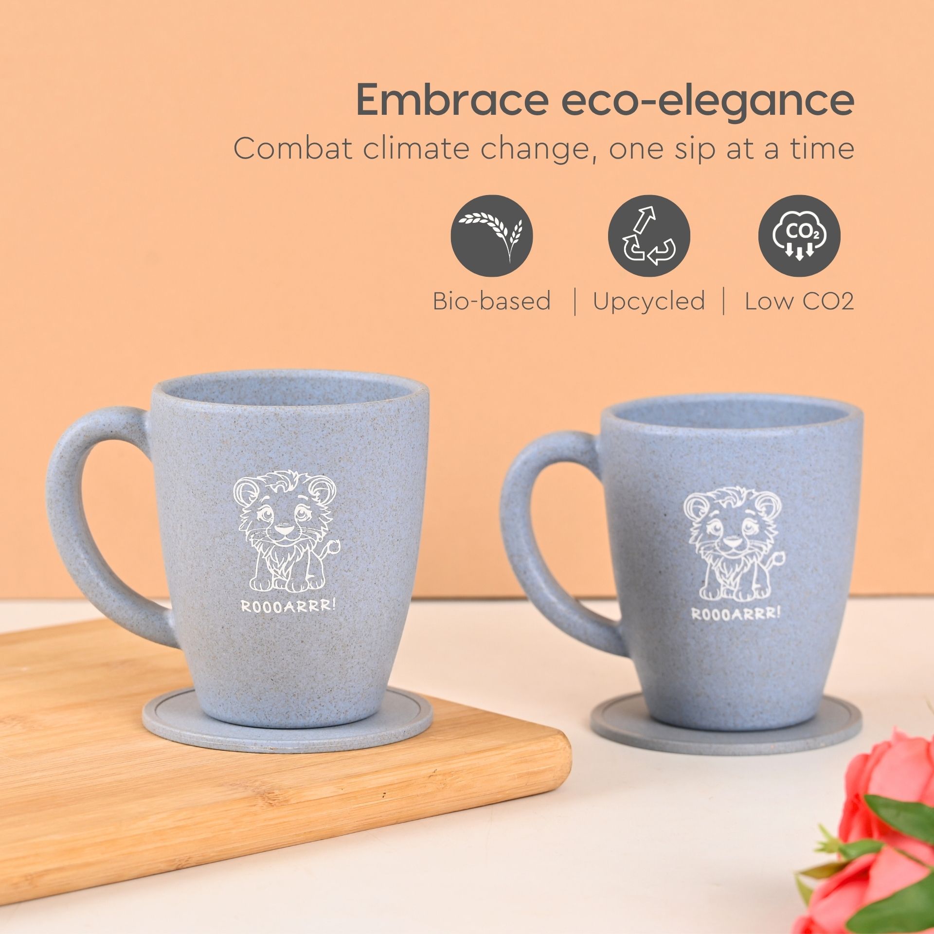 Earth Friendly Gift for Brother with Printed Mug 300 ml Set of