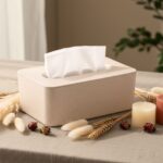 Earth Friendly Velveta Tissue Box holder ( with Tissue ) | Set of 1 | for Home & Hotels | Tissue Box holder Made with Rice Husk Biocomposite | Car & Dining table Tissue box