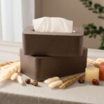 Earth Friendly Velveta Tissue Box holder ( with Tissue )| Set of 2 | for Home & Hotels | Tissue Box holder Made with Rice Husk Biocomposite | Car & Dining table Tissue box