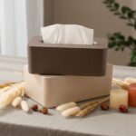 Earth Friendly Velveta Tissue Box holder ( with Tissue )| Set of 2 | for Home & Hotels | Tissue Box holder Made with Rice Husk Biocomposite | Car & Dining table Tissue box - Image 2