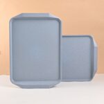 Serving Greet Tray 17 inch set of 2 | Earth friendly Unbreakable tray Made with Bamboo Fibers & Rice Husk Fiber | Microwave and fridge Safe tray| for Hot & Cold servings - Image 5