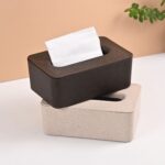 Earth Friendly Velveta Tissue Box holder ( with Tissue ) | Set of 2 | for Home & Hotels | Tissue Box holder Made with Rice Husk Biocomposite | Car & Dining table Tissue box - Image 4