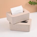 Earth Friendly Velveta Tissue Box holder ( with Tissue ) | Set of 2 | for Home & Hotels | Tissue Box holder Made with Rice Husk Biocomposite | Car & Dining table Tissue box - Image 2