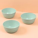 Earth Friendly Bloom Bowl for Serving | Set of 3 | 600 ml | Bowls Made with Rice Husk Biocomposite | Microwave Safe Bowl Set ( Reheat ) | Bowls for Snacks
