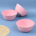 Earth Friendly Bloom Bowl for Serving | Set of 3 | 800 ml | Bowls Made with Rice Husk Biocomposite| Microwave Safe Bowl Set ( Reheat ) | Bowls for Snacks