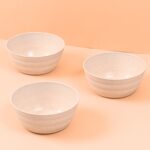 Earth Friendly Bloom Bowl for Serving | Set of 3 | 600 ml | Bowls Made with Rice Husk Biocomposite | Microwave Safe Bowl Set ( Reheat ) | Bowls for Snacks - Image 2