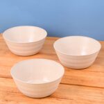 Earth Friendly Bloom Bowl for Serving | Set of 3 | 1200 ml | Bowls Made with Rice Husk Biocomposite | Microwave Safe Bowl Set ( Reheat ) | Bowls for Snacks