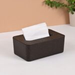 Earth Friendly Velveta Tissue Box holder ( with Tissue ) | Set of 1 | for Home & Hotels | Tissue Box holder Made with Rice Husk Biocomposite | Car & Dining table Tissue box - Image 2