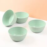 Earth Friendly Bloom Bowl for Serving | Set of 4 | 600 ml | Bowls Made with Rice Husk Biocomposite| Microwave Safe Bowl Set ( Reheat ) | Bowls for Snacks