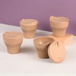 Earth Friendly Rafter Coffee Mug with Lid | Set of 4 | 175 ml | Tea Cup Set | Made with Rice Husk | Microwave Safe Mugs for Gifting - Image 4