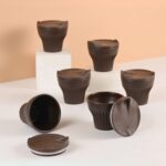 Earth Friendly Rafter Coffee Mug with Lid | Set of 6 | 175 ml | Tea Cup Set | Made with Rice Husk | Microwave Safe Mugs for Gifting - Image 7