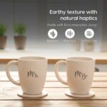 Earth Friendly Mr & Mrs Coffee Mugs For Couple | 300 ml | Wedding gift for Couples | Made with Rice Husk | Two Mugs, Coasters Set of 2, Keychain & One Loopac Box - Image 3