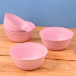 Earth Friendly Bloom Bowl for Serving | Set of 4 | 1200 ml | Bowls Made with Rice Husk Biocomposite| Microwave Safe Bowl Set ( Reheat ) | Bowls for Snacks