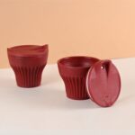 Earth Friendly Rafter Coffee Mug with Lid | Set of 2 | 175 ml | Tea Cup Set | Made with Rice Husk | Microwave Safe Mugs for Gifting - Image 2