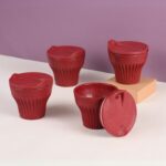 Earth Friendly Rafter Coffee Mug with Lid | Set of 4 | 175 ml | Tea Cup Set | Made with Rice Husk | Microwave Safe Mugs for Gifting - Image 3