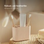 Earth Friendly Bathroom Accessories For Home | Pack of 3 (Soap Holder, Toothbrush Holder, Soap Dispenser set) | Liquid Soap Dispenser for Bathroom (250 ml) | Made with Rice Husk Bio composite - Image 4