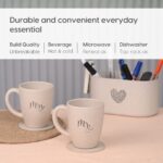 Earth Friendly Mr & Mrs Coffee Mugs For Couple | 300 ml | Wedding gift for Couples | Made with Rice Husk | Two Mugs, Coasters Set of 2, Keychain & One Loopac Box - Image 5