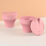 Earth Friendly Rafter Coffee Mug with Lid | Set of 2 | 175 ml | Tea Cup Set | Made with Rice Husk | Microwave Safe Mugs for Gifting