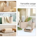 Earth Friendly Bathroom Accessories For Home | Pack of 3 (Soap Holder, Toothbrush Holder, Soap Dispenser set) | Liquid Soap Dispenser for Bathroom (250 ml) | Made with Rice Husk Bio composite - Image 7