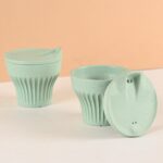 Earth Friendly Rafter Coffee Mug with Lid | Set of 2 | 175 ml | Tea Cup Set | Made with Rice Husk | Microwave Safe Mugs for Gifting - Image 4