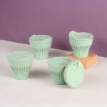 Earth Friendly Rafter Coffee Mug with Lid | Set of 4 | 175 ml | Tea Cup Set | Made with Rice Husk | Microwave Safe Mugs for Gifting - Image 5