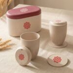 Earth Friendly Gifts For Family and Friends | Mandala Printed Mug and Coasters Set of 2 | Fairy Lights, Keychain, Loopac Box | 360 ml | Mugs for Gifts | Made with Rice Husk