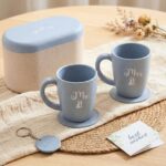 Earth Friendly Mr & Mrs Coffee Mugs For Couple | 300 ml | Two Mugs, Coasters Set of 2, Keychain & One Loopac Box | Wedding gift for Couples | Made with Rice Husk
