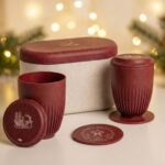 Earth Friendly Christmas Gifts For Family & Friends | Printed Mug and Coasters Set of 2 | Loopac Box | 300 ml | Mugs for Gifts | Made with Rice Husk