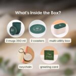 Earth Friendly Christmas Gifts For Family & Friends | Printed Mug and Coasters Set of 2 | Loopac Box | 350 ml | Mugs for Gifts | Made with Rice Husk - Image 2