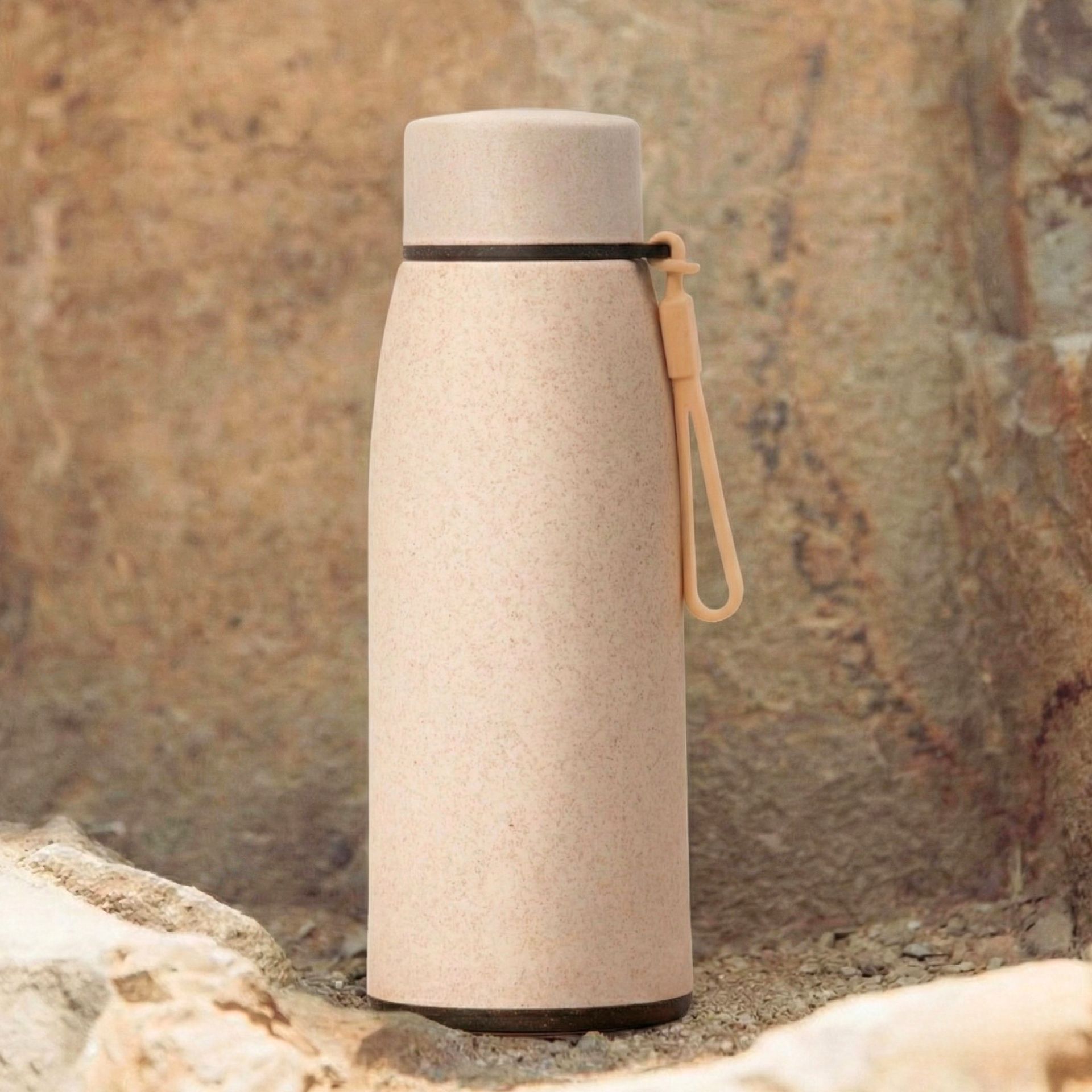 12 Earth Friendly Motiva Water Bottle for Office with Stainless Steel Inner | 1 Unit, 400 ml | Made with Rice Husk | Water Bottles for Adults | Bottle for School Kids - Image 1