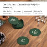 Earth Friendly Dockie Stand & Printed Coasters Set of 6 | Christmas Gifting | Coasters for Dining Table for Hot Pots | Made with Rice Husk Biocomposite | Must-have Christmas picks - Image 5