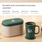 Earth Friendly Christmas Gifts For Family & Friends | Printed Mug and Coasters Set of 2 | Loopac Box | 350 ml | Mugs for Gifts | Made with Rice Husk - Image 5