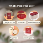 Earth Friendly Christmas Gifts For Family & Friends | Printed Mug and Coasters Set of 2 | Loopac Box | 350 ml | Mugs for Gifts | Made with Rice Husk - Image 2