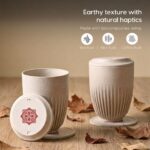 Earth Friendly Gifts For Family and Friends | Mandala Printed Mug and Coasters Set of 2 | Fairy Lights, Keychain, Loopac Box | 360 ml | Mugs for Gifts | Made with Rice Husk - Image 3