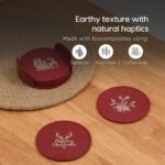 Earth Friendly Dockie Stand & Printed Coasters Set of 6 | Christmas Gifting | Coasters for Dining Table for Hot Pots | Made with Rice Husk Biocomposite | Must-have Christmas picks - Image 3