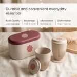 Earth Friendly Gifts For Family and Friends | Mandala Printed Mug and Coasters Set of 2 | Fairy Lights, Keychain, Loopac Box | 360 ml | Mugs for Gifts | Made with Rice Husk - Image 4