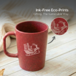 Earth Friendly Christmas Gifts For Family & Friends | Printed Mug and Coasters Set of 2 | Loopac Box | 350 ml | Mugs for Gifts | Made with Rice Husk - Image 4