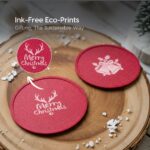 Earth Friendly Dockie Stand & Printed Coasters Set of 6 | Christmas Gifting | Coasters for Dining Table for Hot Pots | Made with Rice Husk Biocomposite | Must-have Christmas picks - Image 4