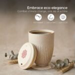 Earth Friendly Gifts For Family and Friends | Mandala Printed Mug and Coasters Set of 2 | Fairy Lights, Keychain, Loopac Box | 360 ml | Mugs for Gifts | Made with Rice Husk - Image 5