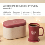 Earth Friendly Christmas Gifts For Family & Friends | Printed Mug and Coasters Set of 2 | Loopac Box | 350 ml | Mugs for Gifts | Made with Rice Husk - Image 5